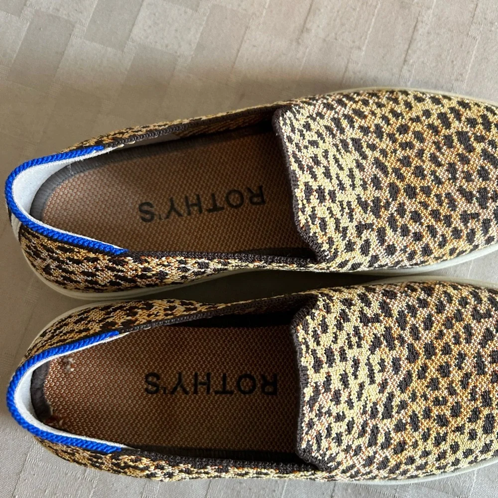 Rothy’s The Original Slip On Sneakers in Sahara Cat Leopard